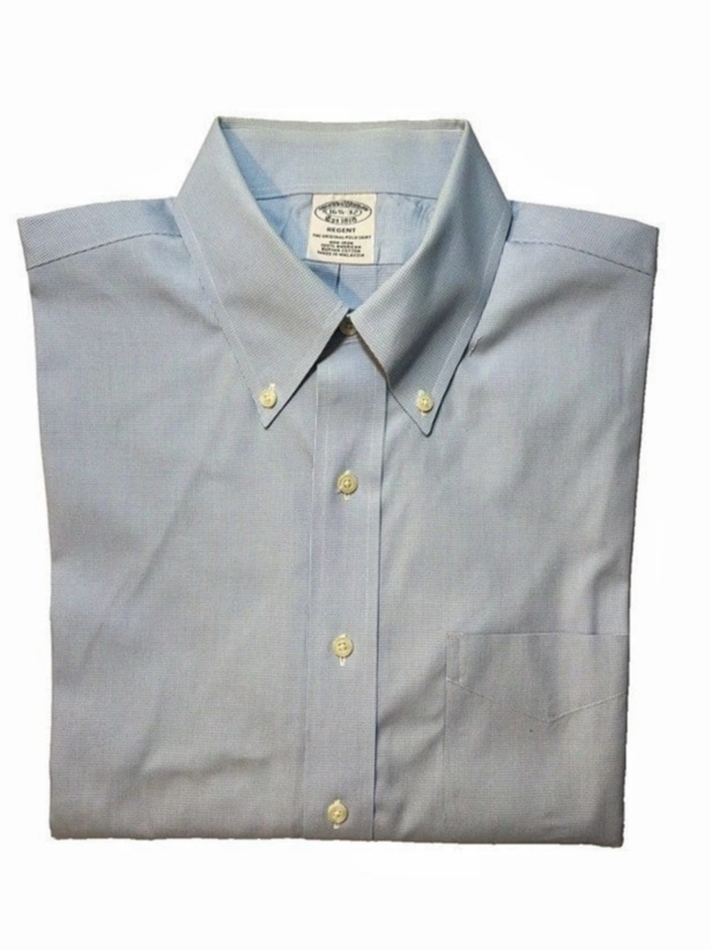 Brooks Brothers Regent blue plaid Shirt 161/2 - 32 Large Non Iron